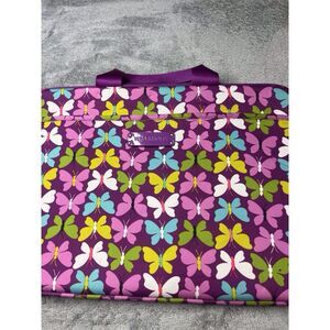 Vera Bradley Nwt 15" Neoprene Flutterby Butterflies Purple Laptop Case Bag Tote